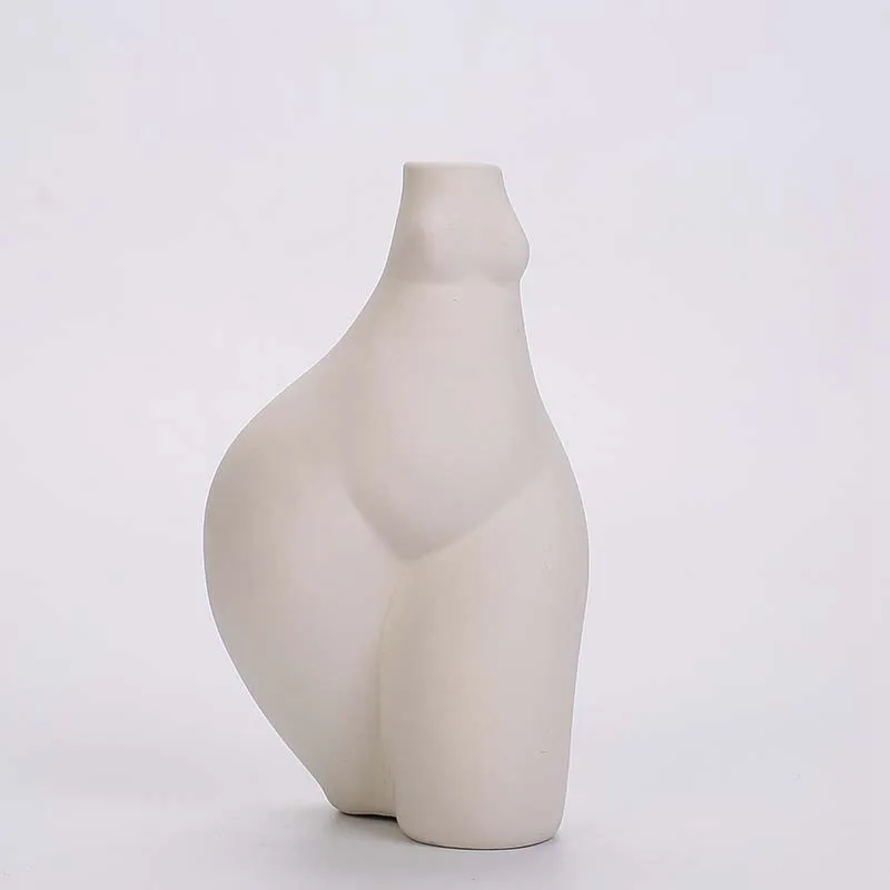 A decoração Home vaso corpo arte de modelagem de flores ornamentos moderno e minimalista vasos de cerâmica atacado Imagem 3