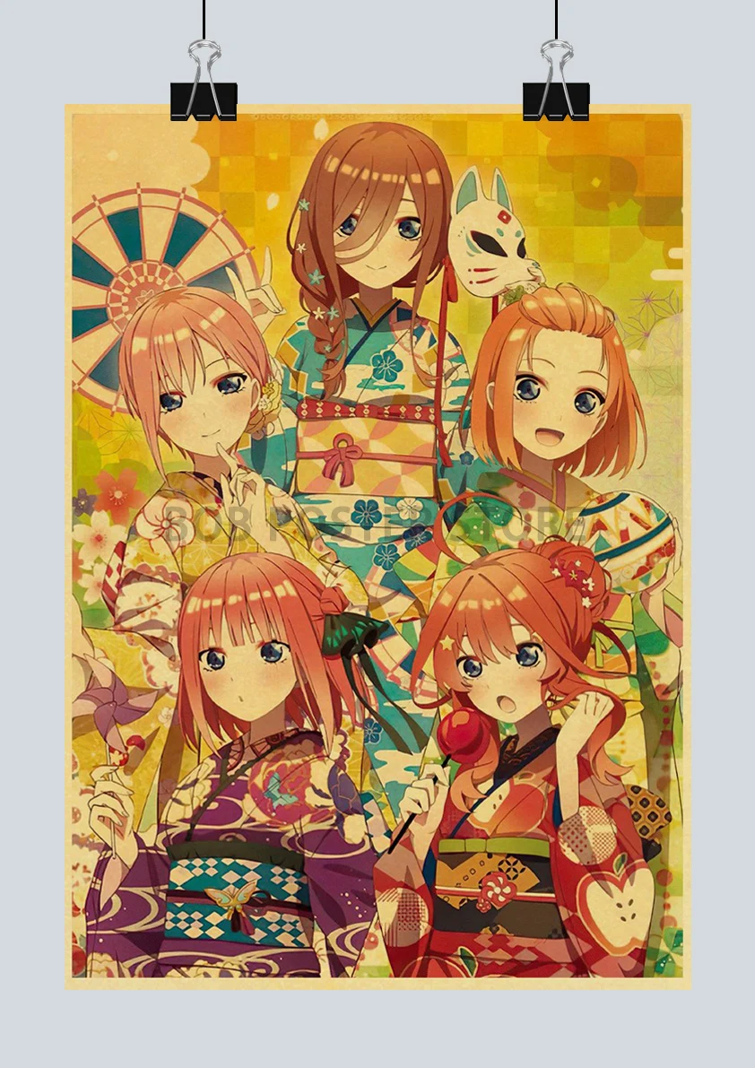 A Quintessência De Quíntuplos Anime Poster Retro Arte De Impressão De Adesivos De Parede Para Casa Quarto Dom Crianças Colecção De Pintura Decorativa Imagem 1