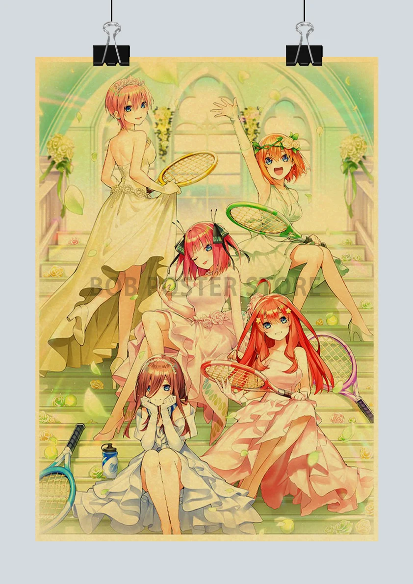 A Quintessência De Quíntuplos Anime Poster Retro Arte De Impressão De Adesivos De Parede Para Casa Quarto Dom Crianças Colecção De Pintura Decorativa Imagem 4