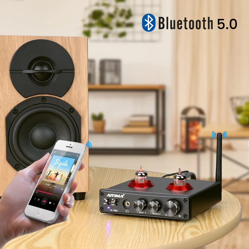 AIYIMA Bluetooth 5.0 T6 pro Fone de ouvido pré-Amplificador Amplificador de Suporte PC-DAC USB RCA Amplificador QC3008 APTX Para Home Theater Imagem 1