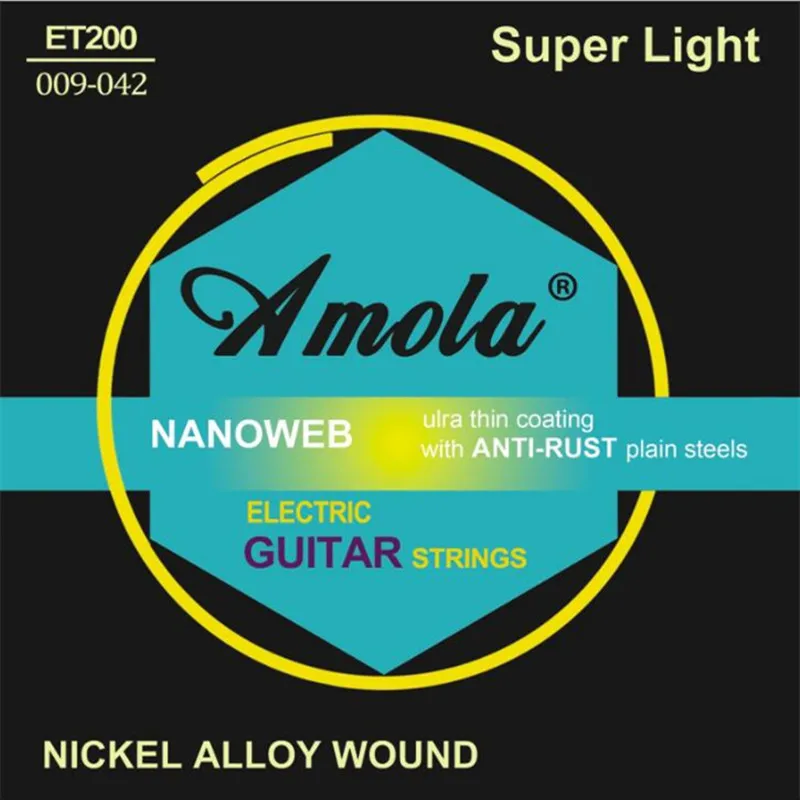 Amola ET200 .009-.042 Elétrico de cordas de Guitarra liga de níquel ferida instrumentos musicais guitarra acessórios Imagem 1