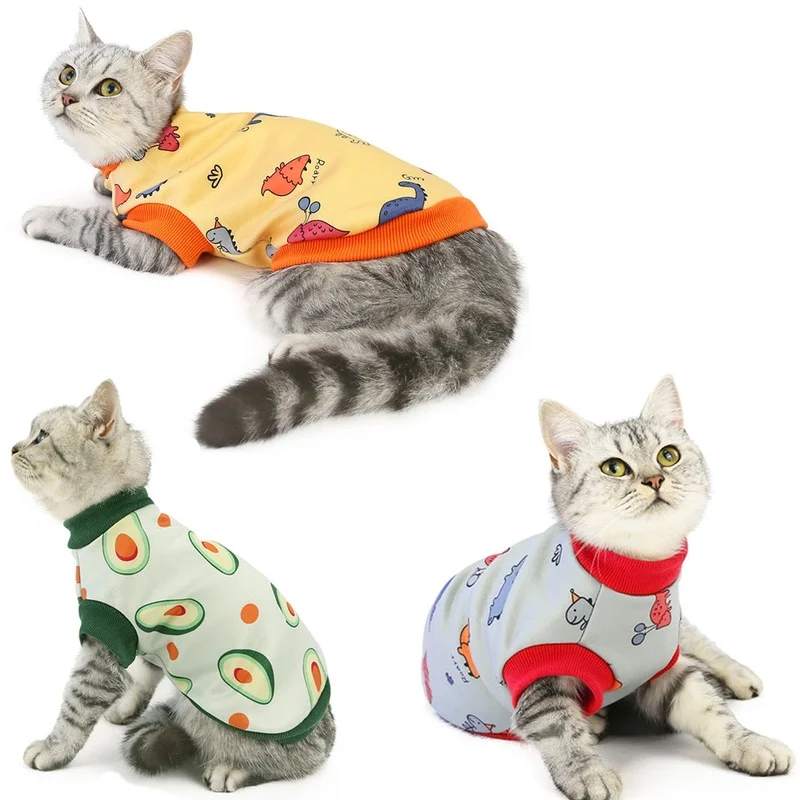 Animal de estimação fruto de impressão colete gato cão leite de seda da camisola gatinho filhote de cachorro quente T-shirt de inverno gato pijama gato de estimação roupas Imagem 1