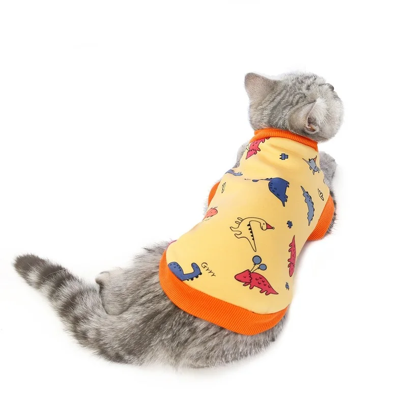 Animal de estimação fruto de impressão colete gato cão leite de seda da camisola gatinho filhote de cachorro quente T-shirt de inverno gato pijama gato de estimação roupas Imagem 4
