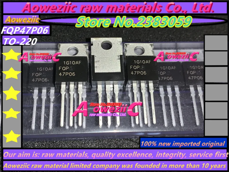 Aoweziic 100% novo original importado FQP17P06 17P06 FQP47P06 47P06 HGTP10N120BN 10N120BN D13007K A-220 transistor Imagem 2