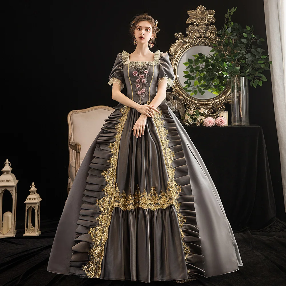 Barroco rococó Marie Antoinette Bola Vestidos do Século 18 vestido de Renascença Período Histórico Vitoriano Vestido para as Mulheres Imagem 2