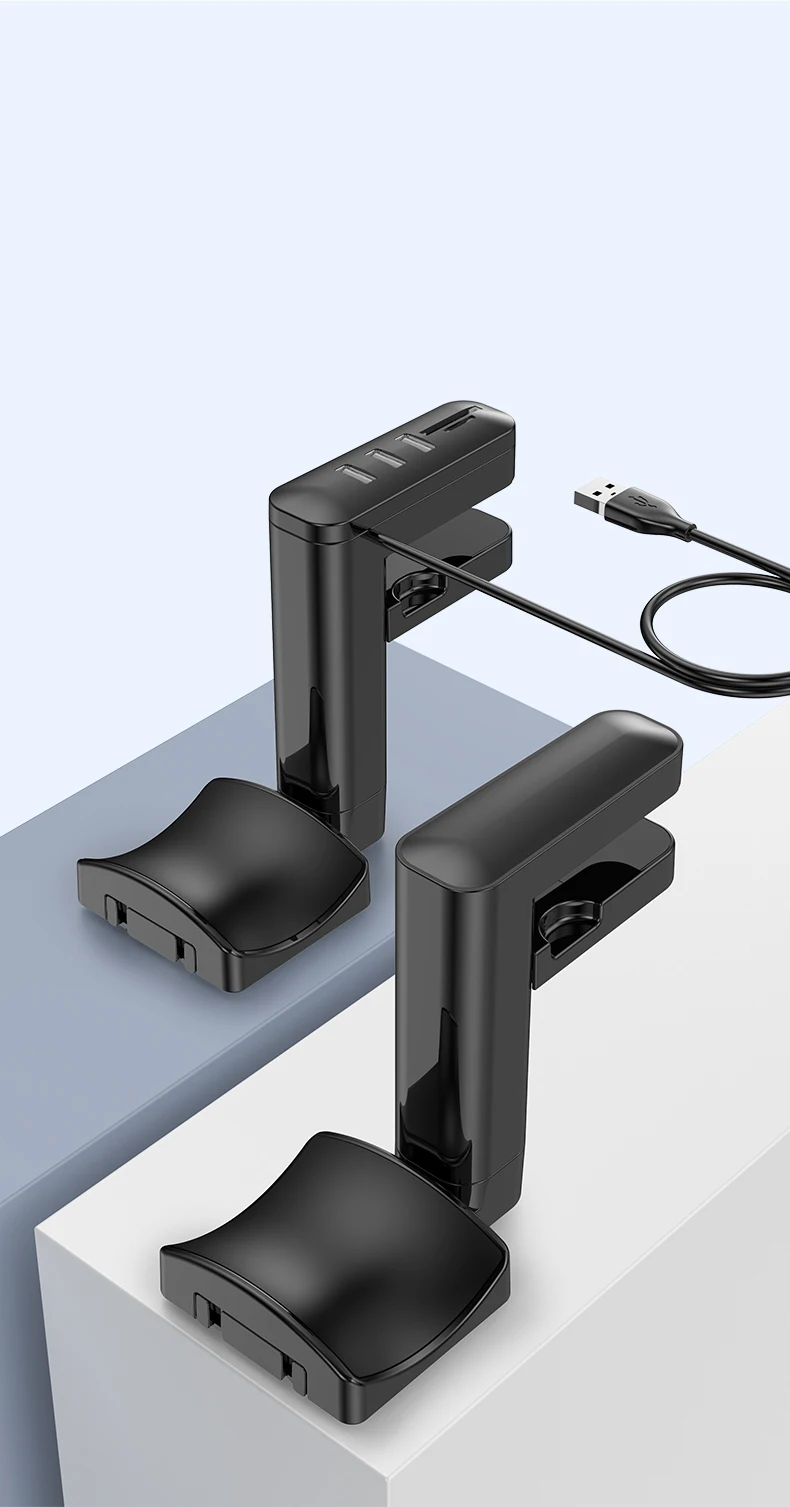 befon Fone de Ficar com 3 Portas USB do PC de Jogos Giro Fone de ouvido Titular com Hub Fones de ouvido Suporte Imagem 3