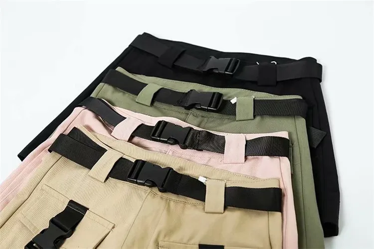 Bolso ferramentas shorts feminino de verão casuais novo cintura alta shorts em linha reta Imagem 3