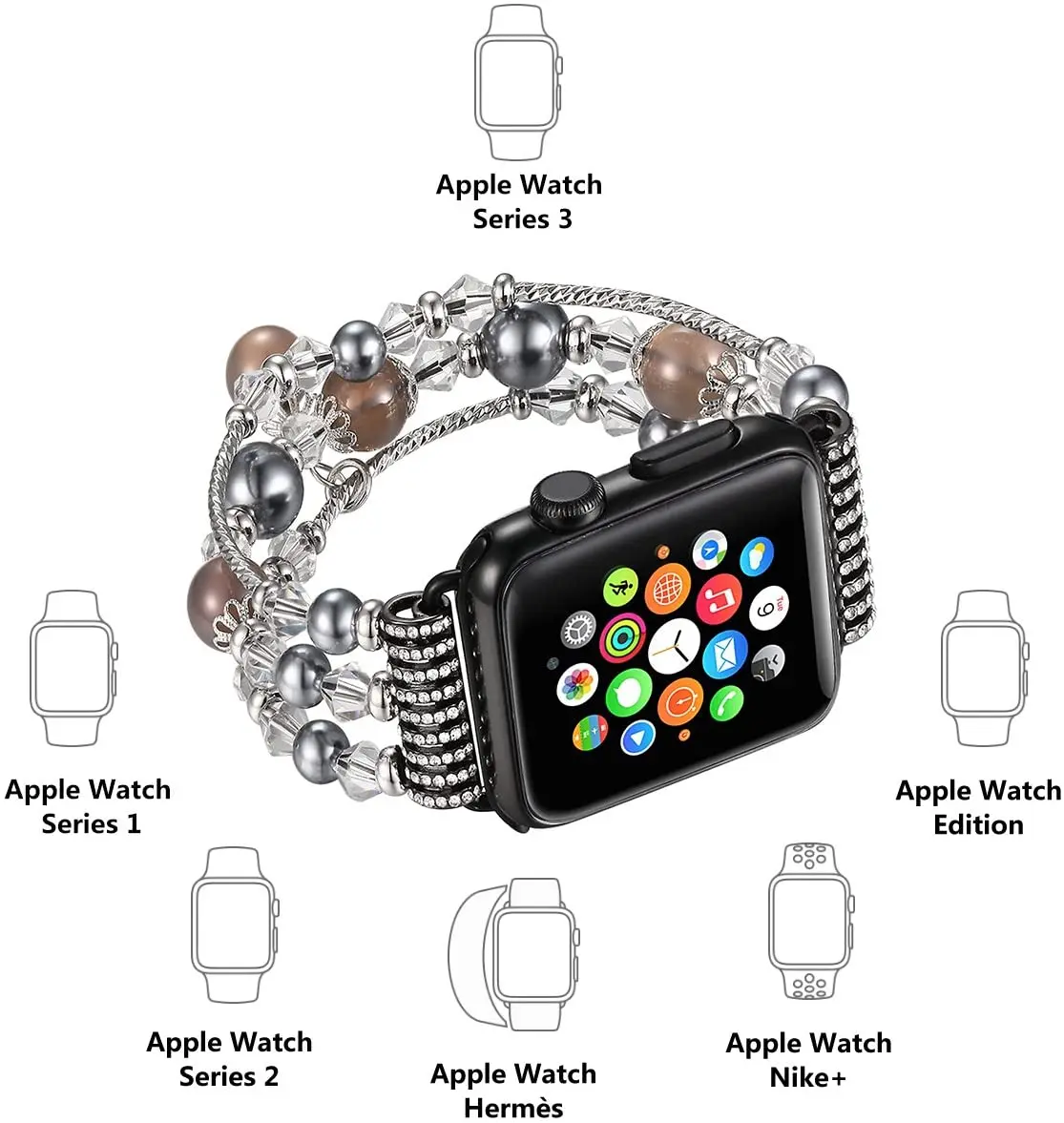 Bracelete pulseira Para Apple relógio Ultra 49mm 8 7 41 45mm para iwatch 6 5 4 3 2 38mm 40mm 42mm 44mm Artesanal de Mulheres Watchbands Imagem 1
