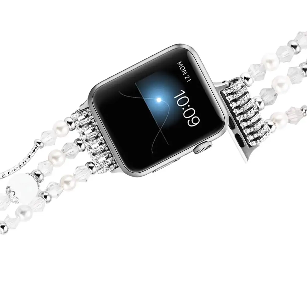 Bracelete pulseira Para Apple relógio Ultra 49mm 8 7 41 45mm para iwatch 6 5 4 3 2 38mm 40mm 42mm 44mm Artesanal de Mulheres Watchbands Imagem 5