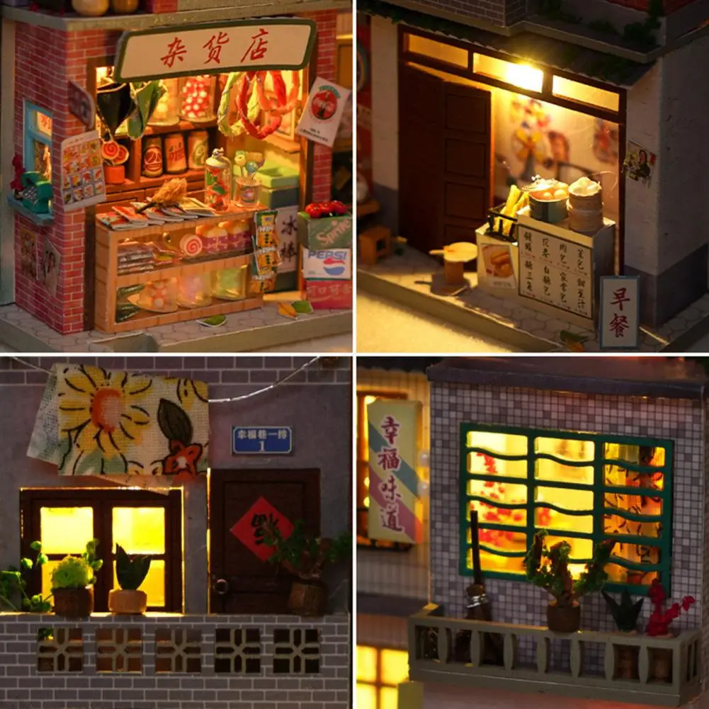 Cabana de madeira de Brinquedos de DIY Casa de Boneca Modelo em Miniatura, Bonecos de DIY Estante de livros em Miniatura Cabana de Construção de Casa de Boneca Modelo de Brinquedo Casa De Bonec Imagem 5