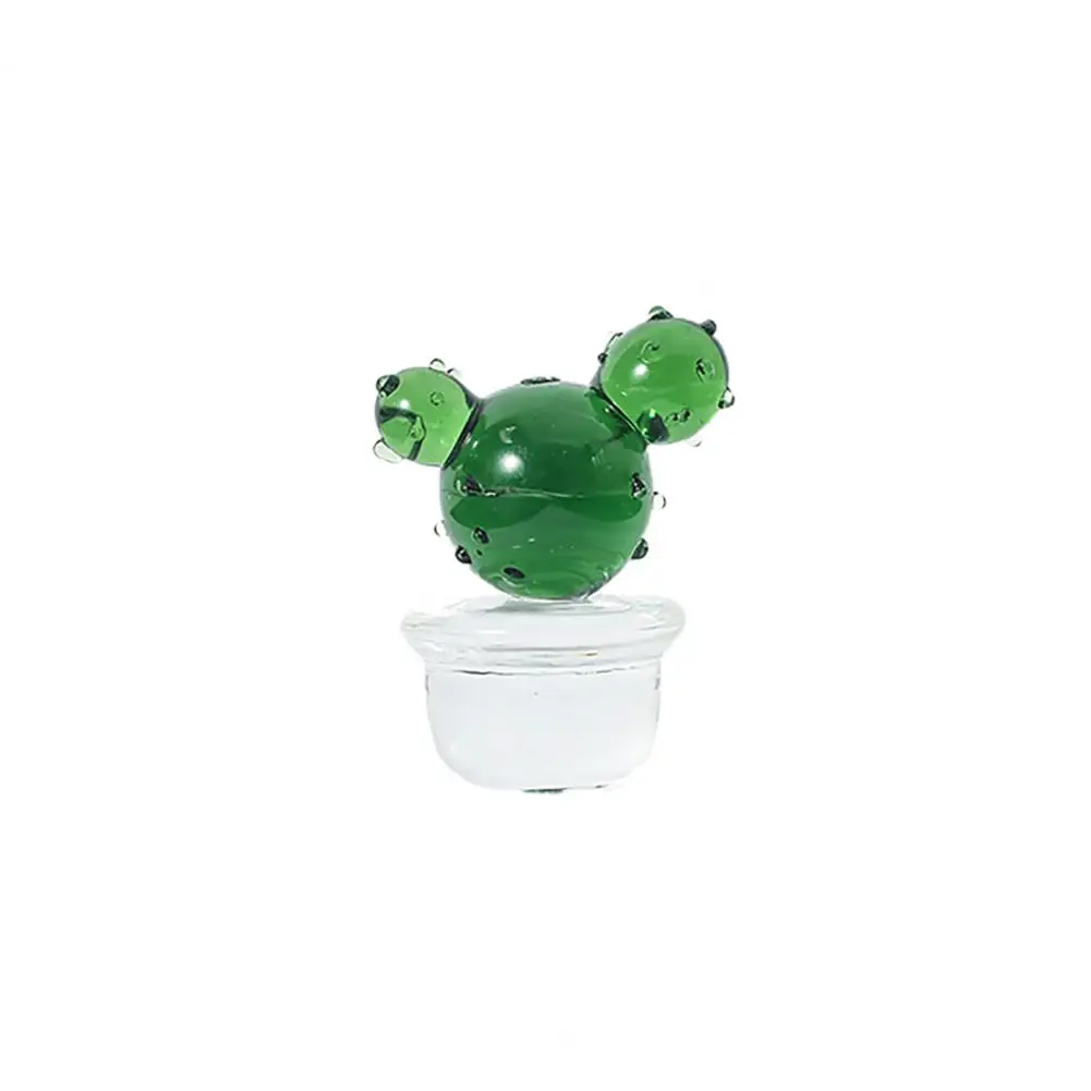 Cactus Ornamentos Bom Artesanato de Vidro Decorativo em Miniatura Cacto Bonsai Estatueta para a Tabela Imagem 4