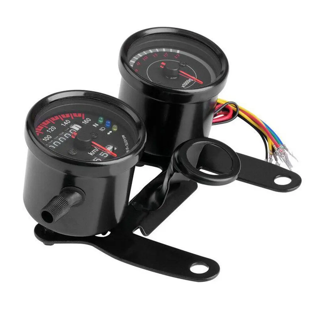 Café Racer da Motocicleta Odômetro Speedmeter Tacômetro LED Medidor de Velocidade de Moto Odômetro do Velocímetro, Tacômetro Imagem 2