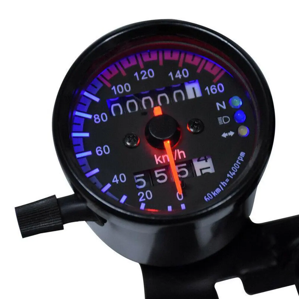 Café Racer da Motocicleta Odômetro Speedmeter Tacômetro LED Medidor de Velocidade de Moto Odômetro do Velocímetro, Tacômetro Imagem 3