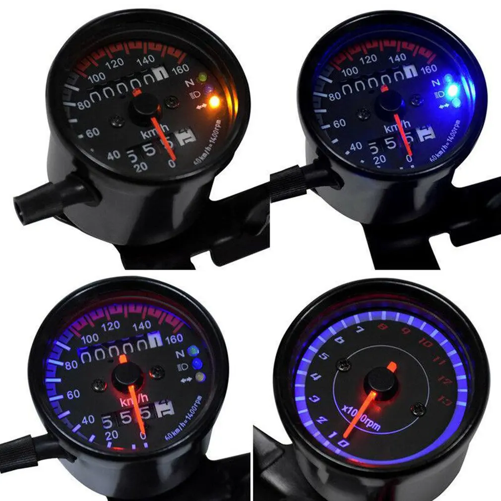 Café Racer da Motocicleta Odômetro Speedmeter Tacômetro LED Medidor de Velocidade de Moto Odômetro do Velocímetro, Tacômetro Imagem 4