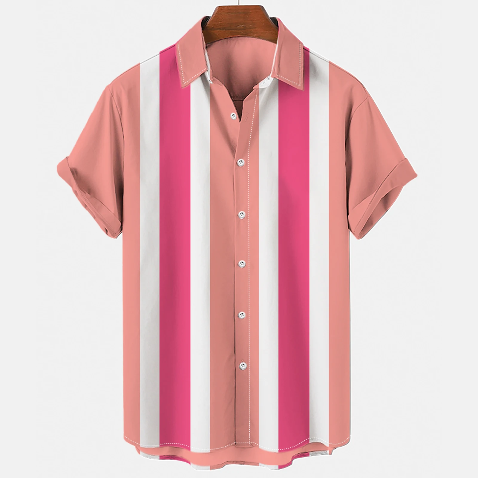 Camiseta masculina estampa Listrada Pulôver de Gola V Manga Curta Havaiano Férias Shirtfor do Verão Masculino de grandes dimensões Tops Camisa Solta Roupas Imagem 1
