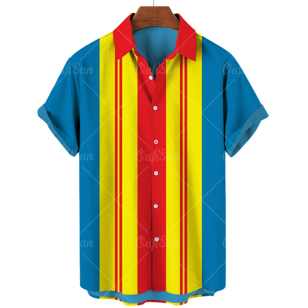Camiseta masculina estampa Listrada Pulôver de Gola V Manga Curta Havaiano Férias Shirtfor do Verão Masculino de grandes dimensões Tops Camisa Solta Roupas Imagem 5