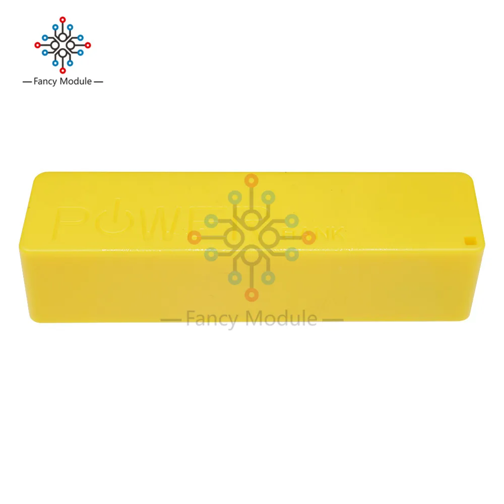 Chegada nova 1Pcs Banco do Poder de USB Caso o Kit de Carregador de Bateria 18650 Caixa de DIY Kit Amarelo Imagem 2