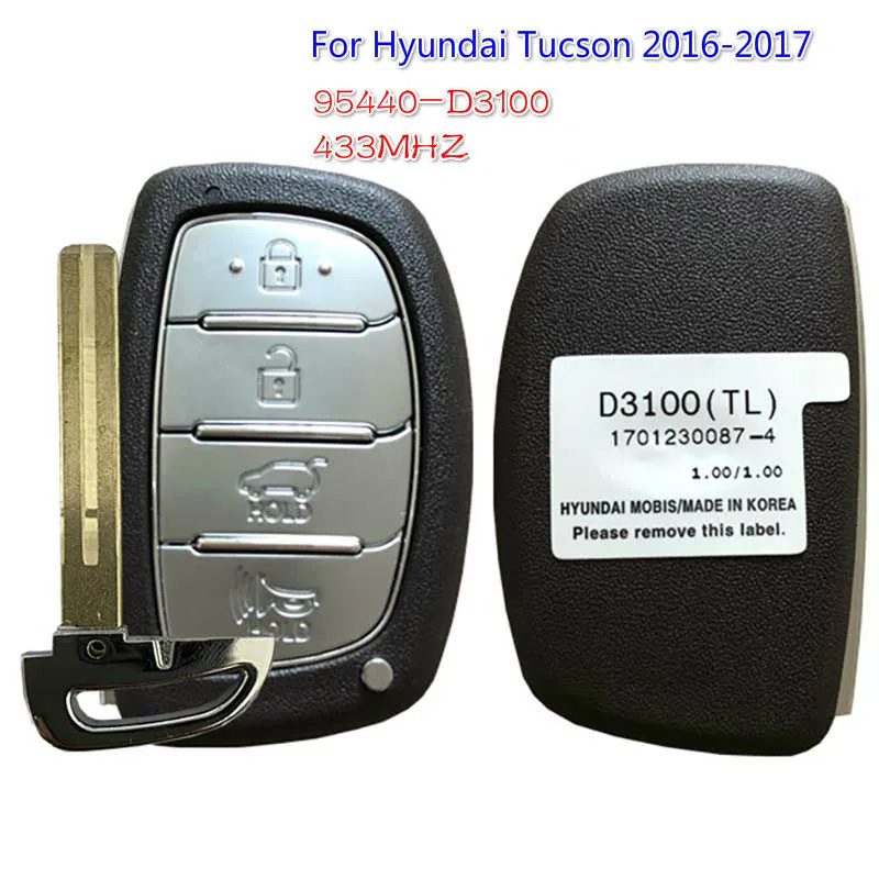CN020120 Para Hyundai Tucson 2016-2017 4-Btn Remoto Inteligente Auto Car Chave de Controle de corrente de relógio TQ8-FOB-4F07 95440-D3100 Imagem 1