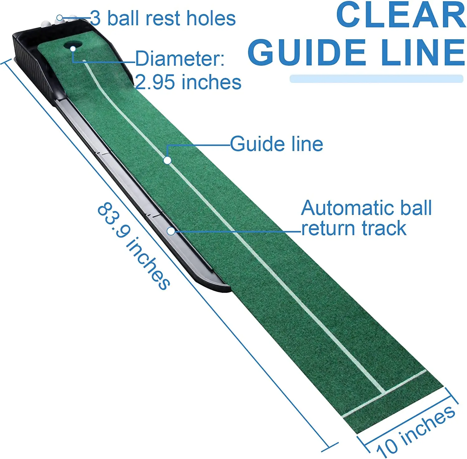 Colocar o Tapete com a Auto Sistema do Retorno da Esfera Interior Putting Green para Mini-Jogos de Práticas de Equipamentos de Presentes para Golfistas Imagem 1