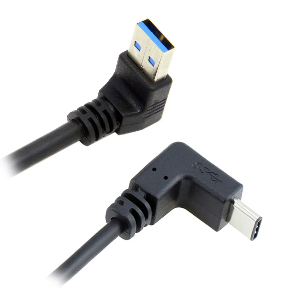 CYDZ USB 3.1 USB-C para Cima e para Baixo em Ângulo de 90 Graus para Baixo em Ângulo Um Macho Cabo de Dados para o Laptop e Tablet e Telefone Imagem 1