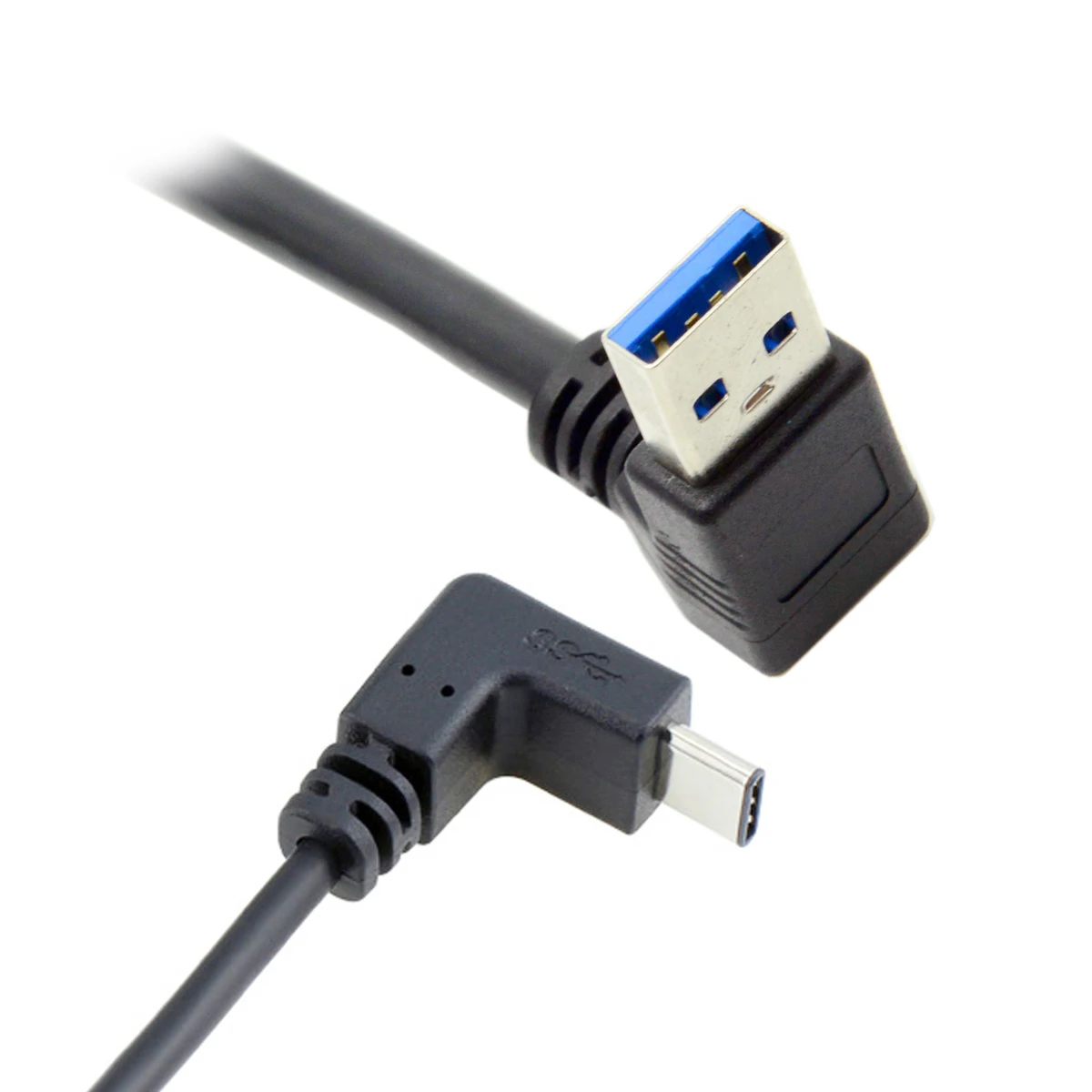 CYDZ USB 3.1 USB-C para Cima e para Baixo em Ângulo de 90 Graus para Baixo em Ângulo Um Macho Cabo de Dados para o Laptop e Tablet e Telefone Imagem 2