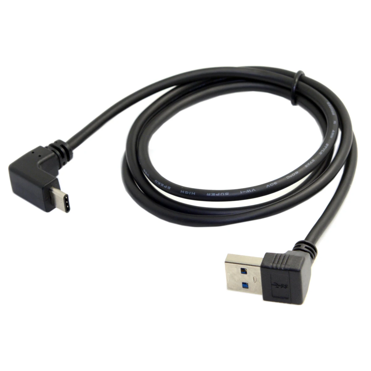 CYDZ USB 3.1 USB-C para Cima e para Baixo em Ângulo de 90 Graus para Baixo em Ângulo Um Macho Cabo de Dados para o Laptop e Tablet e Telefone Imagem 4