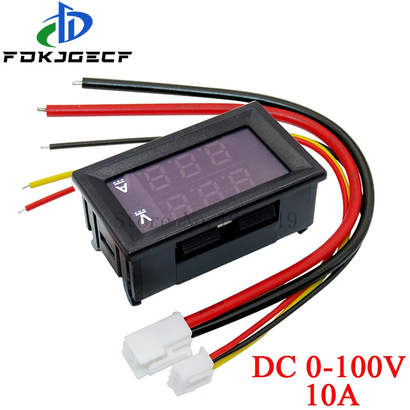 DC 0-100V 1A a 10A 50A 100A Voltímetro Amperímetro Amp Dupla Digital voltímetro Medidor display LED Medidor de Amperemeter Indicador de Voltagem Imagem 1