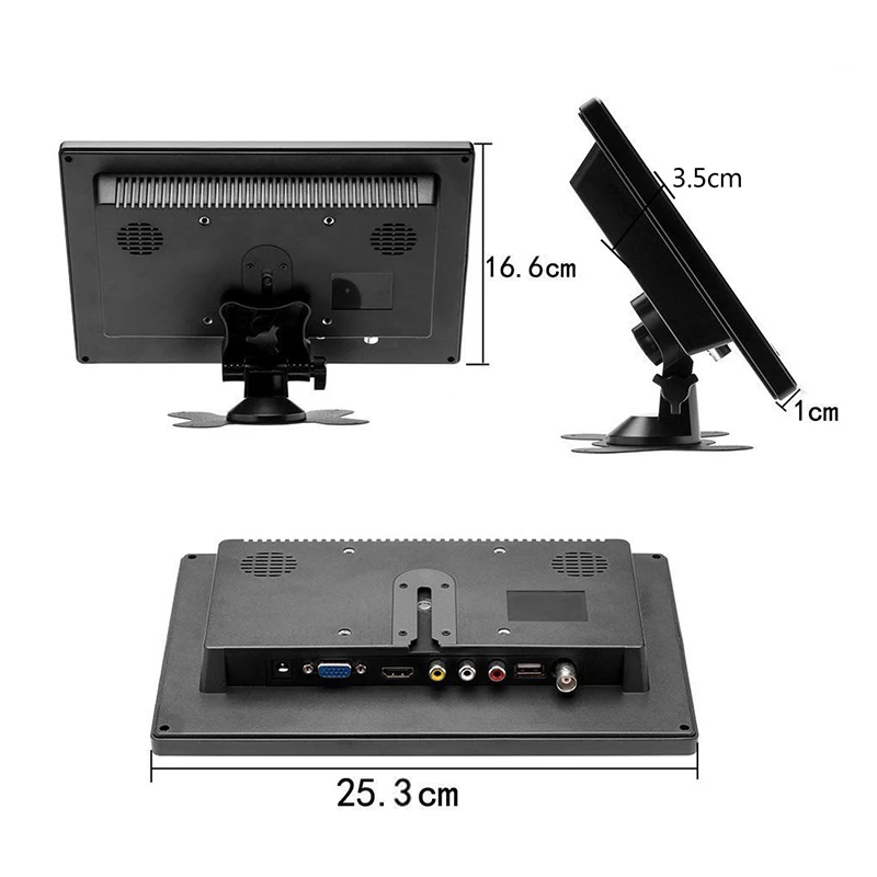 De 10,1 polegadas Tela de toque do Portátil, Monitor de pc Portátil Pequeno Visor LCD de Computador HDMI Raspberry pi monitor para jogos 1366x768 Porta USB Imagem 4