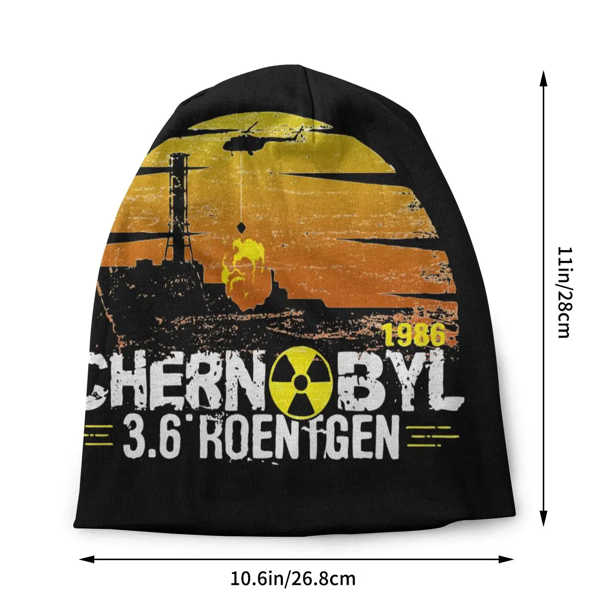 De Chernobyl, de 1986 3.6 Roentgen Bonnet Chapéu de Outono Inverno da Rua Skullies Beanies Chapéus para os Homens de Chapéu de Malha Quente Dupla-uso Unissex Pac Imagem 1