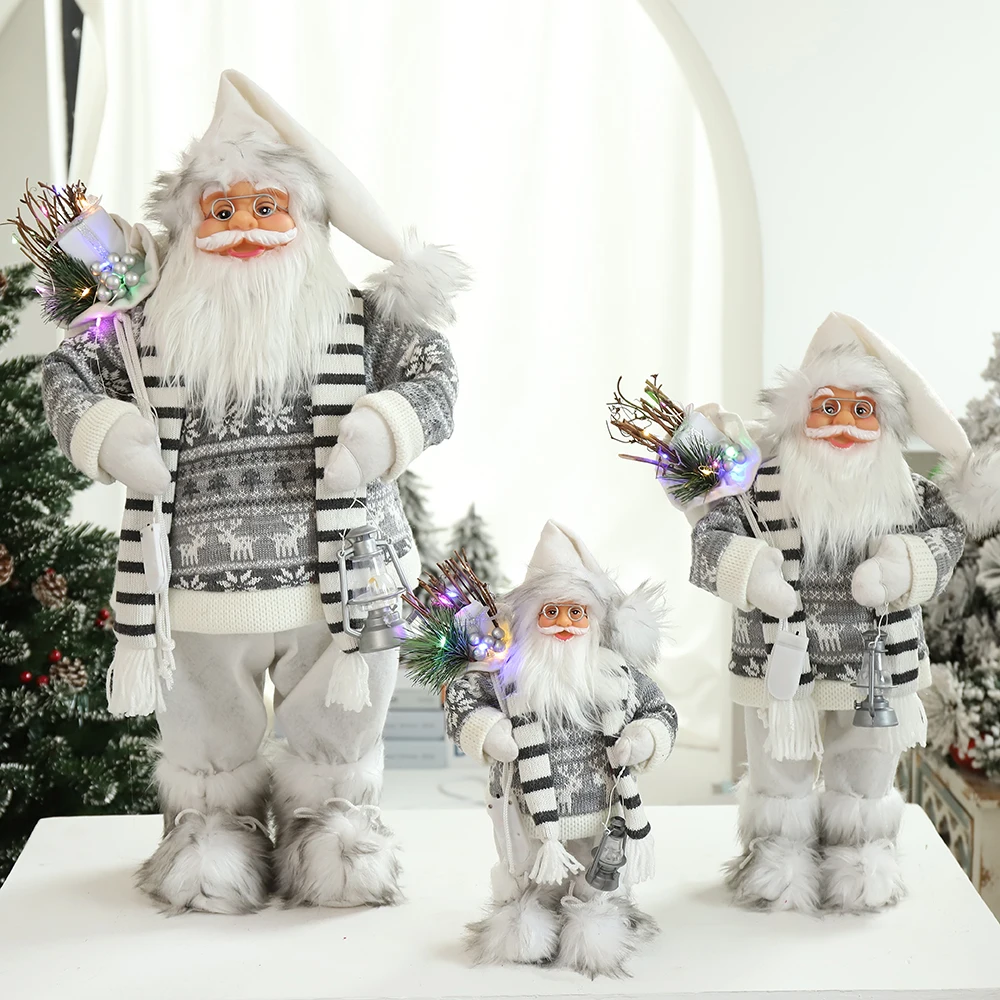 Decorações de natal para a Casa de Papai Noel boneca 60/45/30cm de Ano Novo para Crianças presentes Café do Hotel Janela de uma Loja de Enfeites de Natal Imagem 2