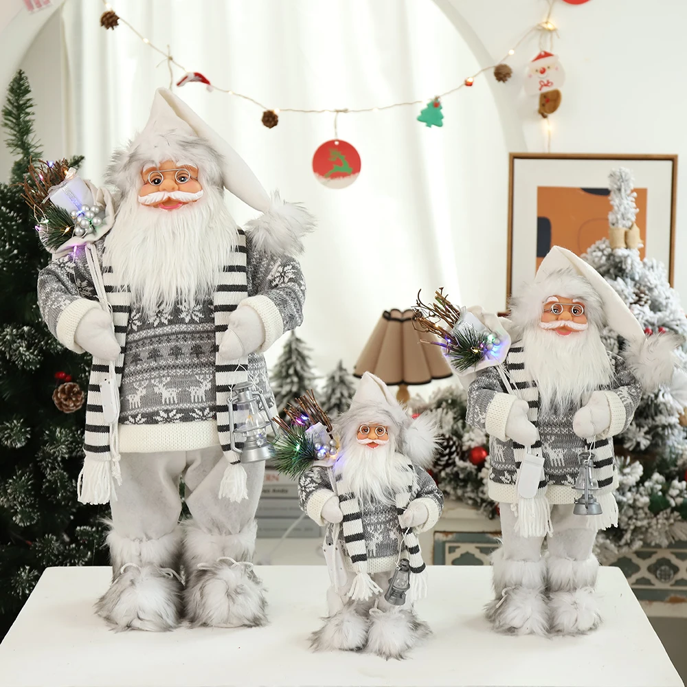 Decorações de natal para a Casa de Papai Noel boneca 60/45/30cm de Ano Novo para Crianças presentes Café do Hotel Janela de uma Loja de Enfeites de Natal Imagem 3