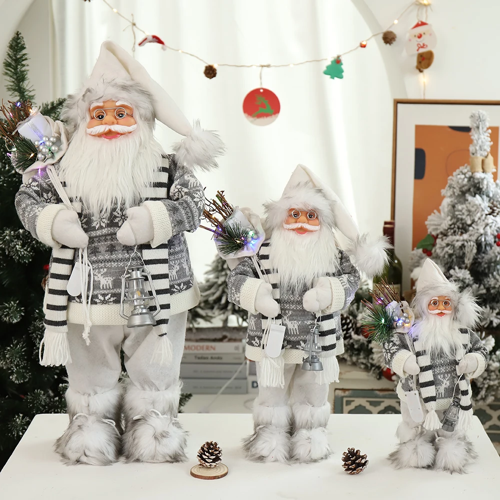 Decorações de natal para a Casa de Papai Noel boneca 60/45/30cm de Ano Novo para Crianças presentes Café do Hotel Janela de uma Loja de Enfeites de Natal Imagem 4