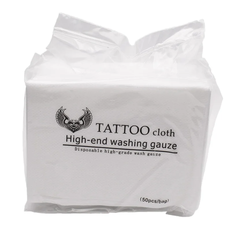 Descartáveis, 50pcs/Bag Tatuagem Limpe com Papel Toalha de Tecido de Arte do Corpo Permanente da Composição de Ferramentas de Limpeza Microblading Suprimentos Imagem 1