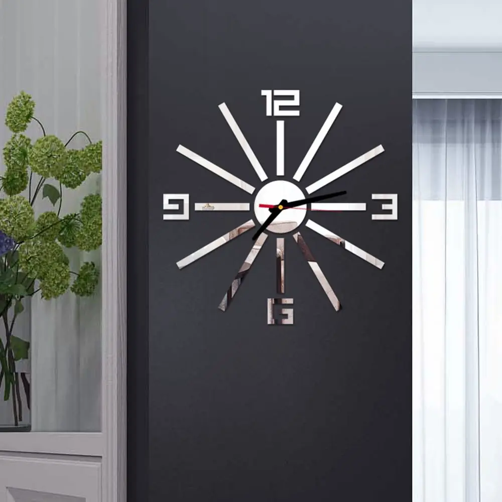 Digital de Parede Autocolante de um Relógio de Design Moderno DIY Sala Cozinha Casa de Decoração Diy de Quartzo Needl Removível Imagem 1