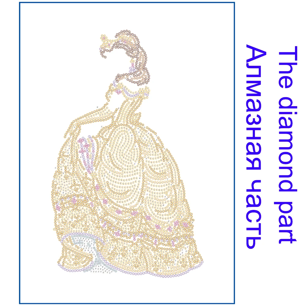 Disney Belle Princesa Diamante Pintura a bela e A Fera Mosaico, Bordado de Cruz Ctitch Kits de Imagem De Strass Casa de Arte Imagem 4