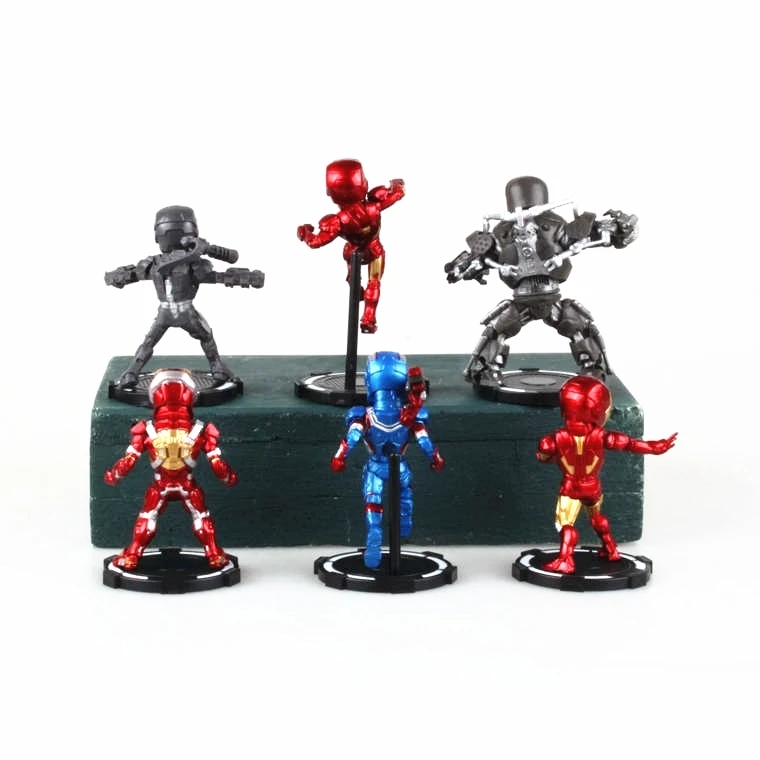 Disney Marvel Avengers 6pcs/set de Homem de Ferro 8 cm Figura de Ação do Anime Mini Decoração Coleção Estatueta modelo de brincar para crianças de presente Imagem 2