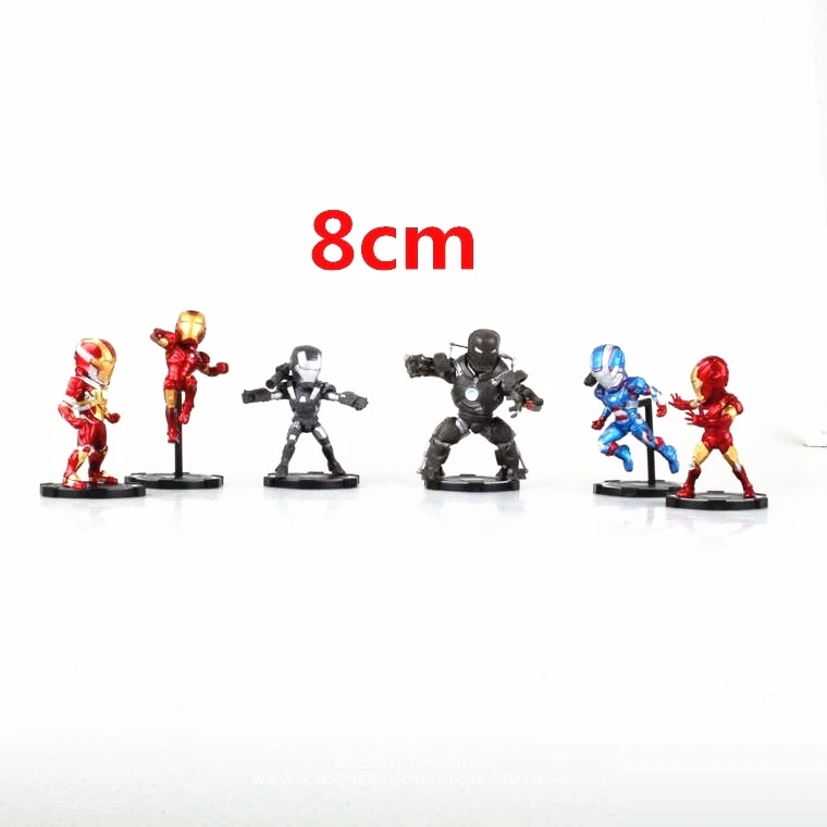Disney Marvel Avengers 6pcs/set de Homem de Ferro 8 cm Figura de Ação do Anime Mini Decoração Coleção Estatueta modelo de brincar para crianças de presente Imagem 3