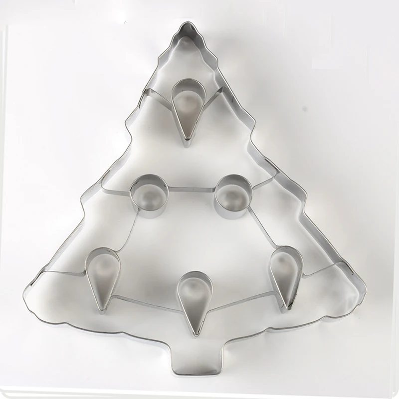 Diy Ferramentas de Cozimento de Aço Inoxidável Cookie de Corte de Molde 3D Grande Árvore de Natal Estéreo Cookie Molde de Bolo de Pastelaria Decoração Ferramenta de Molde Imagem 5