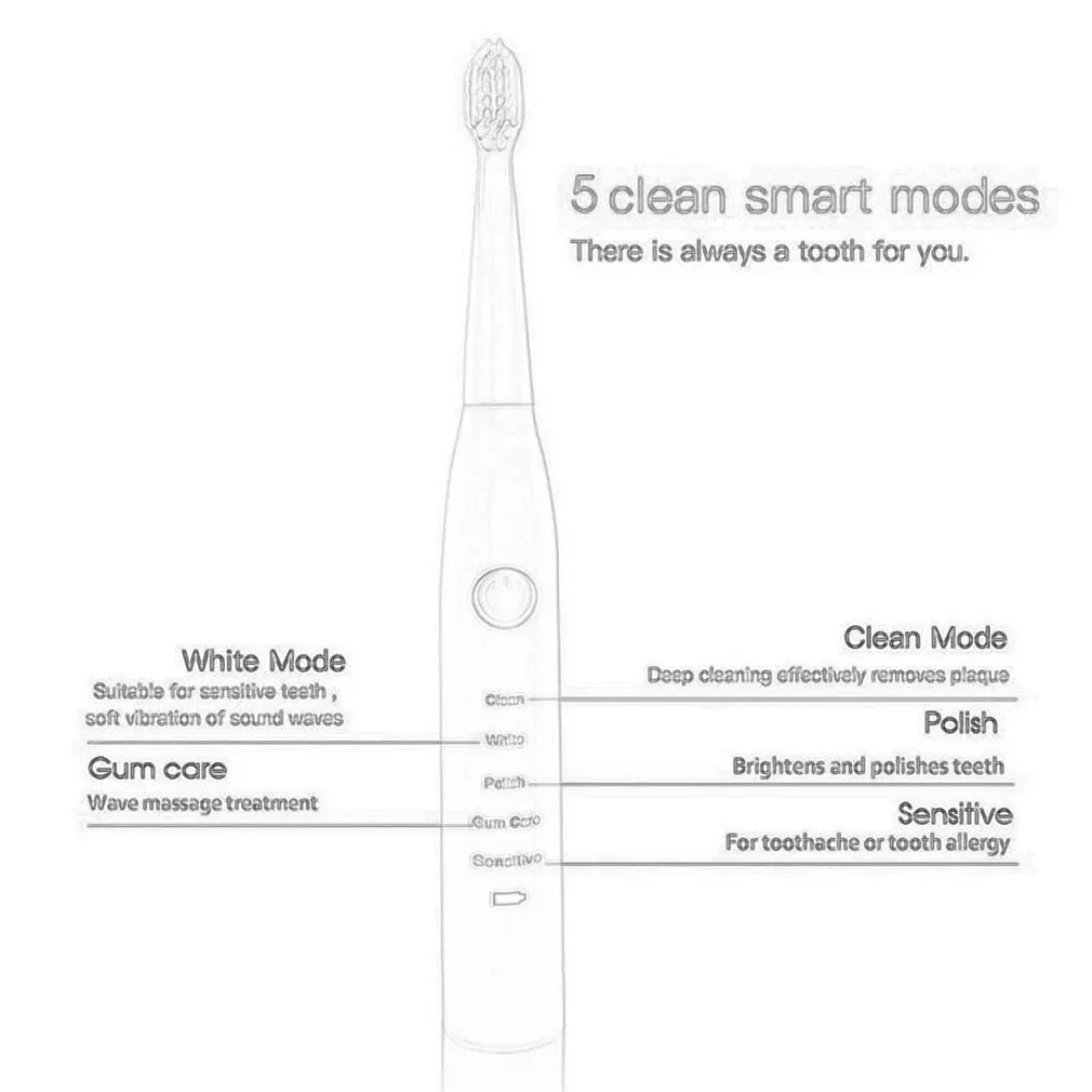 Escova de dentes Elétrica ultra Adultos Timer Escova 16 Engrenagem Carregador de USB Recarregável Escovas de Dente Cabeças de Substituição do Conjunto de Imagem 1