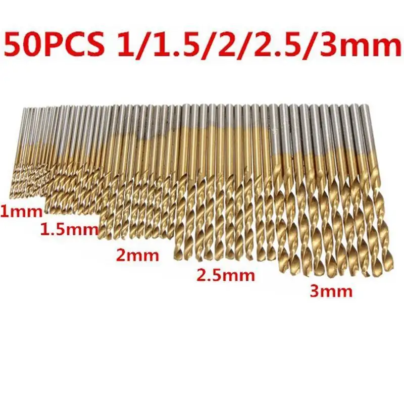 FGHGF 50PCS 4Sizes Mini Micro Rodada da Haste de Broca Conjunto de Bits de Precisão Pequenas HSS Brocas helicoidais De Ferro de Ângulo de Madeira para Carpintaria Imagem 2