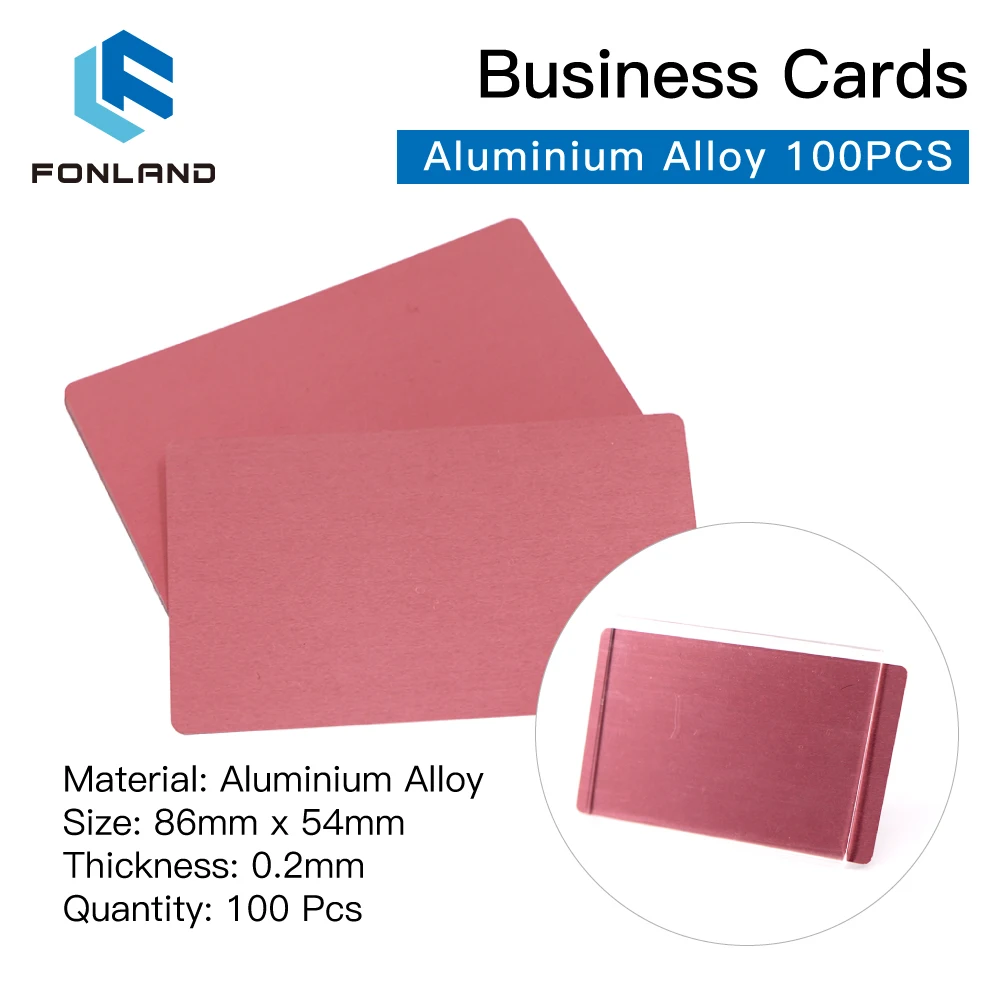 FONLAND 100PCS/LOTE do Nome da empresa de Cartões Multicolor da Liga de Alumínio de Folha de Metal, Testes de Material para a Máquina da Marcação do Laser Imagem 3