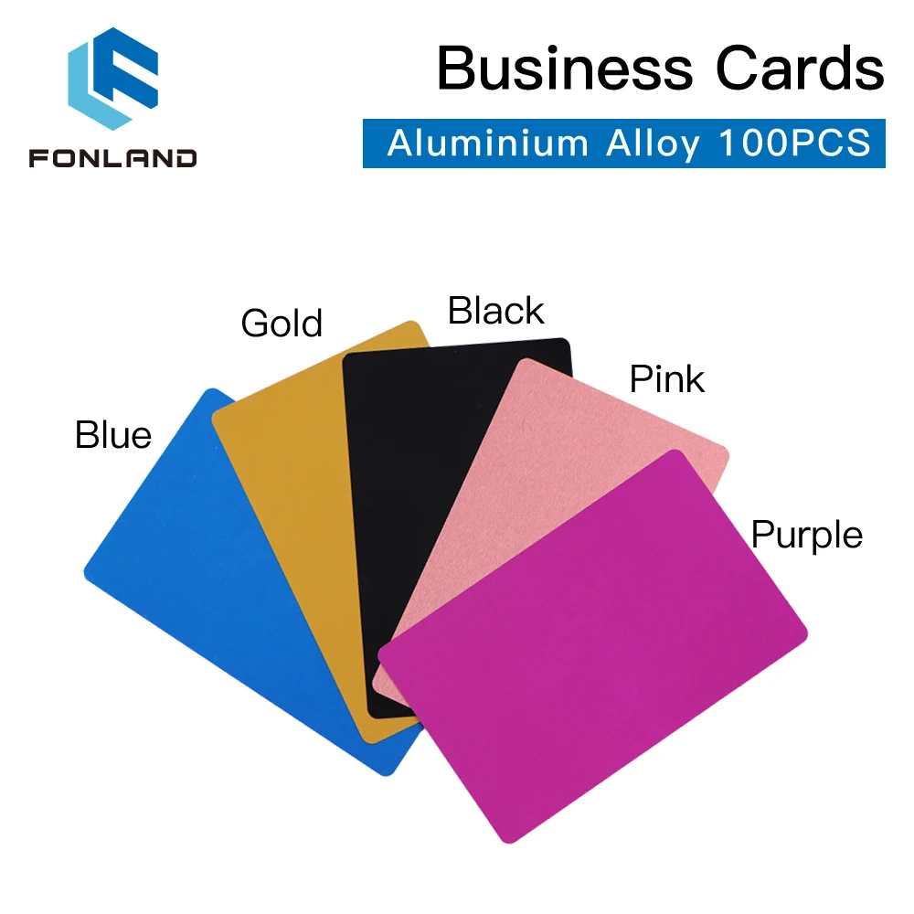 FONLAND 100PCS/LOTE do Nome da empresa de Cartões Multicolor da Liga de Alumínio de Folha de Metal, Testes de Material para a Máquina da Marcação do Laser Imagem 4