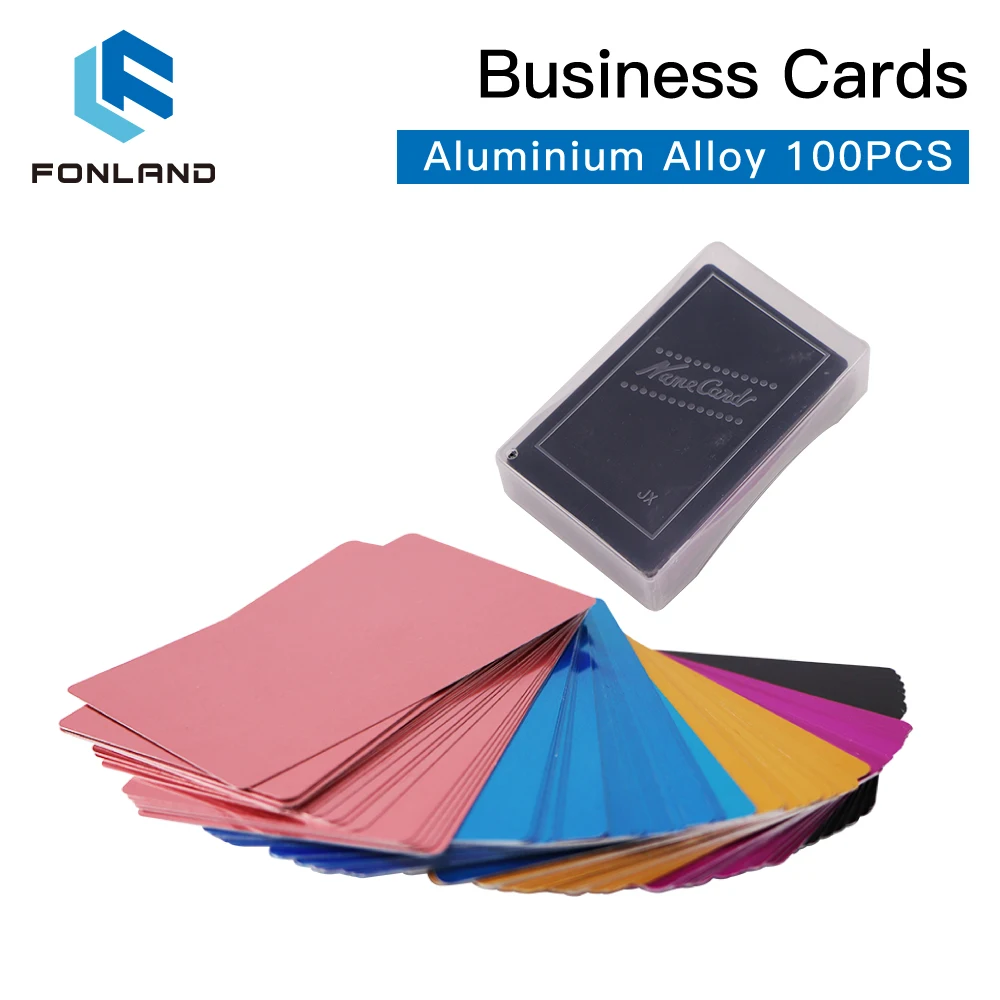FONLAND 100PCS/LOTE do Nome da empresa de Cartões Multicolor da Liga de Alumínio de Folha de Metal, Testes de Material para a Máquina da Marcação do Laser Imagem 5
