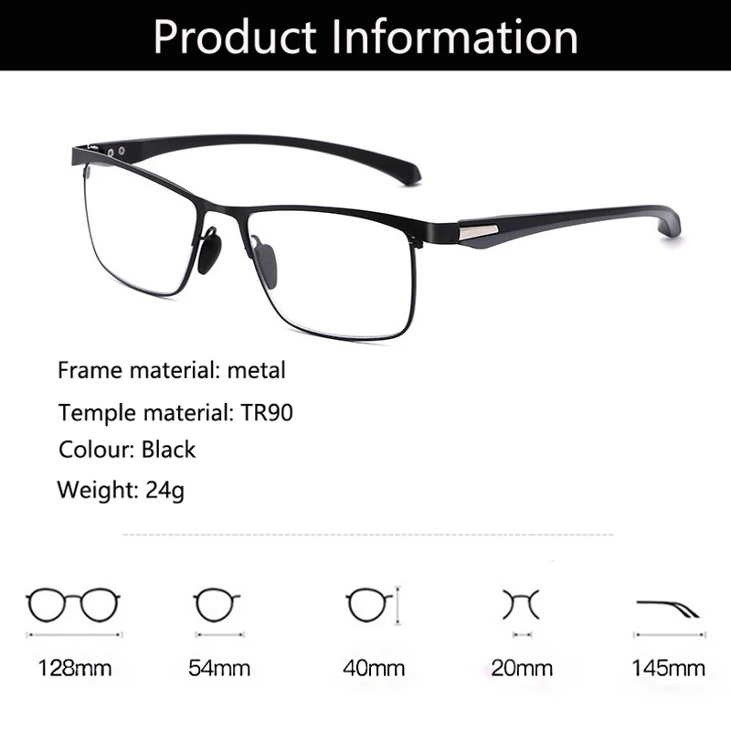 Fotossensíveis Óculos de Leitura Multifocal Progressiva Homens Anti Luz Azul Computador Óculos para Presbiopia Óculos TR90 Quadro Completo Imagem 3
