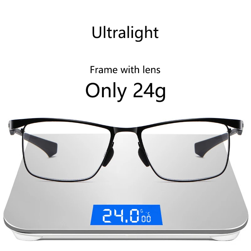 Fotossensíveis Óculos de Leitura Multifocal Progressiva Homens Anti Luz Azul Computador Óculos para Presbiopia Óculos TR90 Quadro Completo Imagem 4