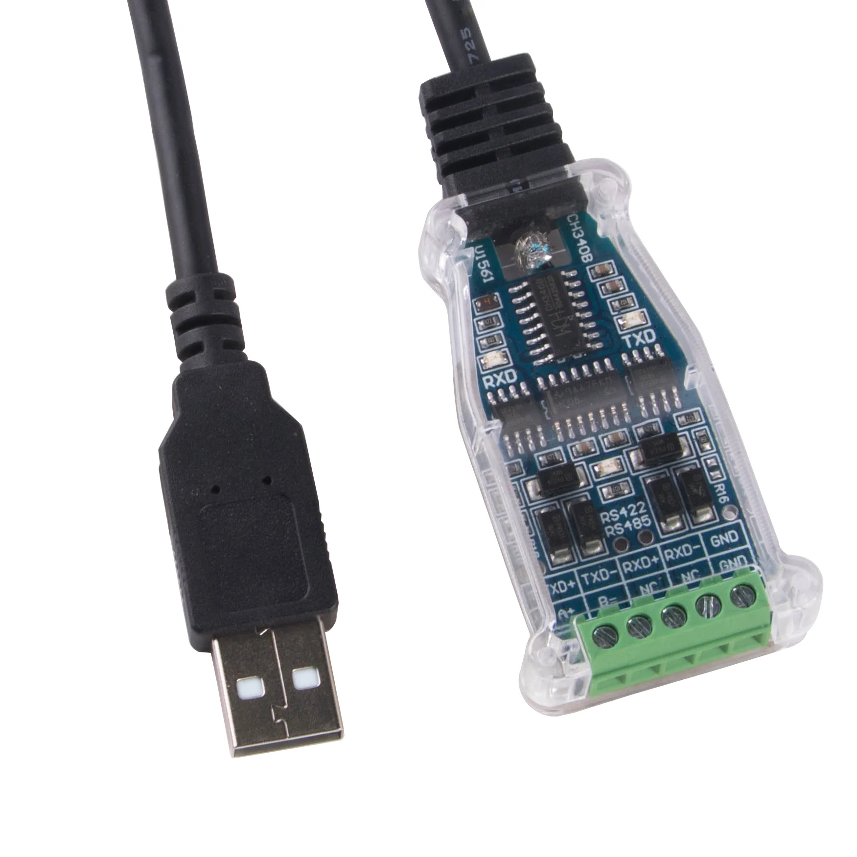 FTDI CH340 USB para RS485 Serial do Bloco de Terminais de um Adaptador de Cabo de Comunicação Imagem 1