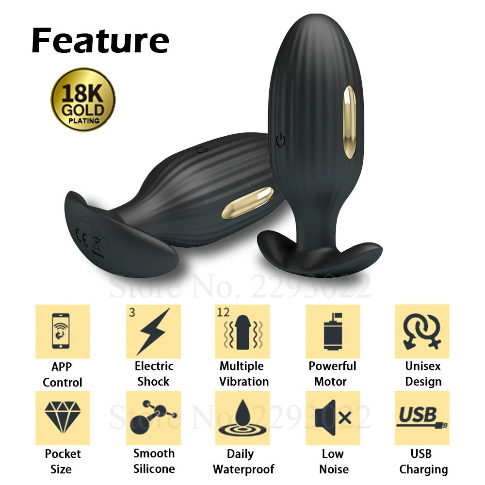 G Spot-Vibrador Estimulador Vibradores Bluetooth APP Choque Elétrico Macho Massageador de Próstata Anal Butt Plugs de Brinquedos Sexuais Para Homens Mulheres Imagem 1