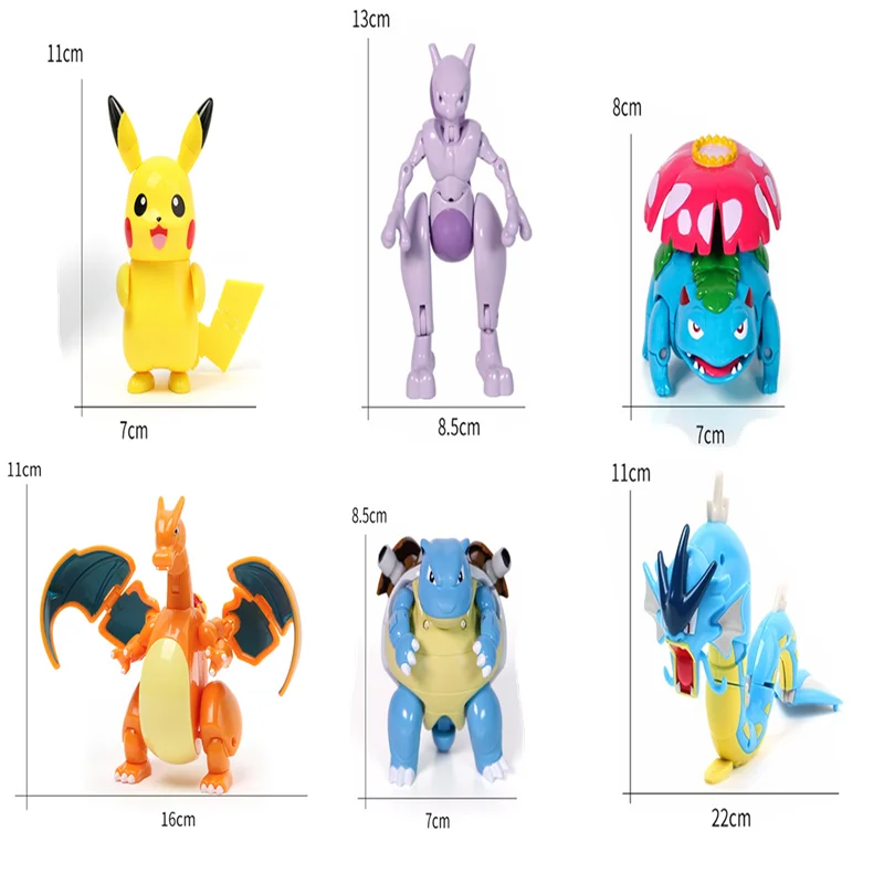 Genuíno Pokemon Caixa De Brinquedo Conjunto De Pocket Monster Pokeball Deformação Pikachu Eevee Venusaur Animal De Estimação Anime Modelo Figura Crianças De Presente De Aniversário Imagem 3