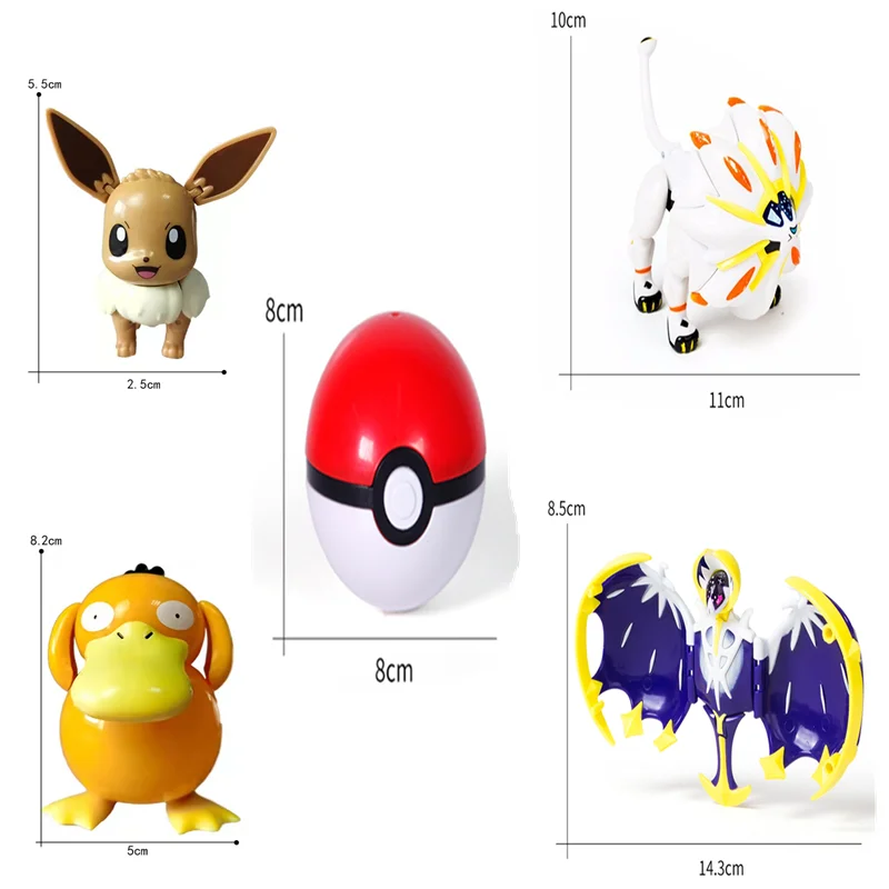 Genuíno Pokemon Caixa De Brinquedo Conjunto De Pocket Monster Pokeball Deformação Pikachu Eevee Venusaur Animal De Estimação Anime Modelo Figura Crianças De Presente De Aniversário Imagem 4
