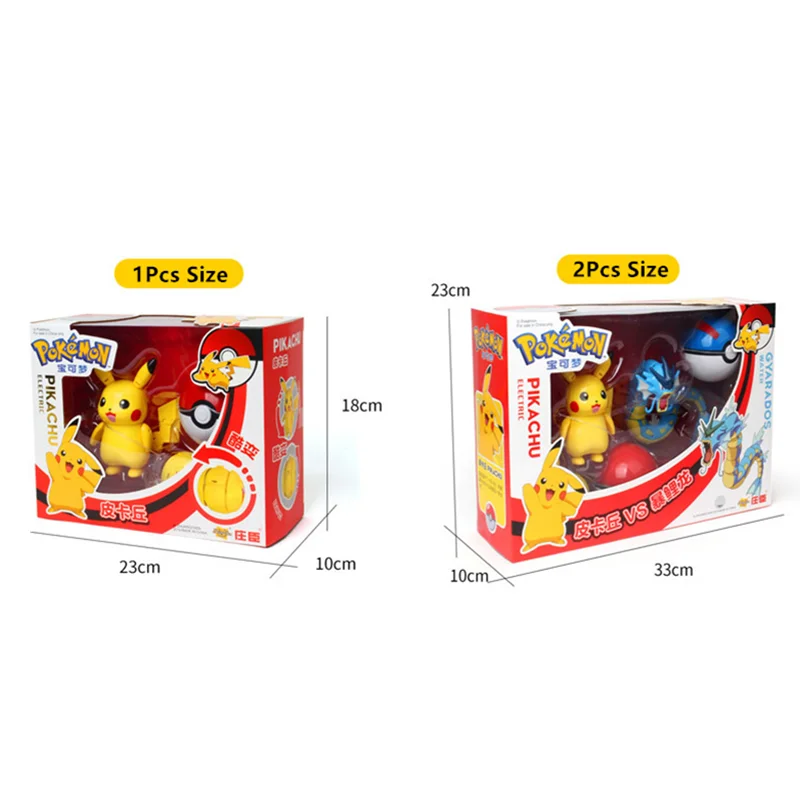 Genuíno Pokemon Caixa De Brinquedo Conjunto De Pocket Monster Pokeball Deformação Pikachu Eevee Venusaur Animal De Estimação Anime Modelo Figura Crianças De Presente De Aniversário Imagem 5
